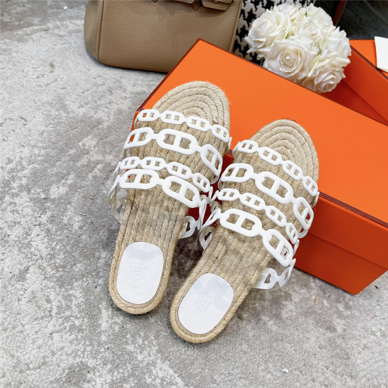H**me5 ancone espadrille in white nappa leather