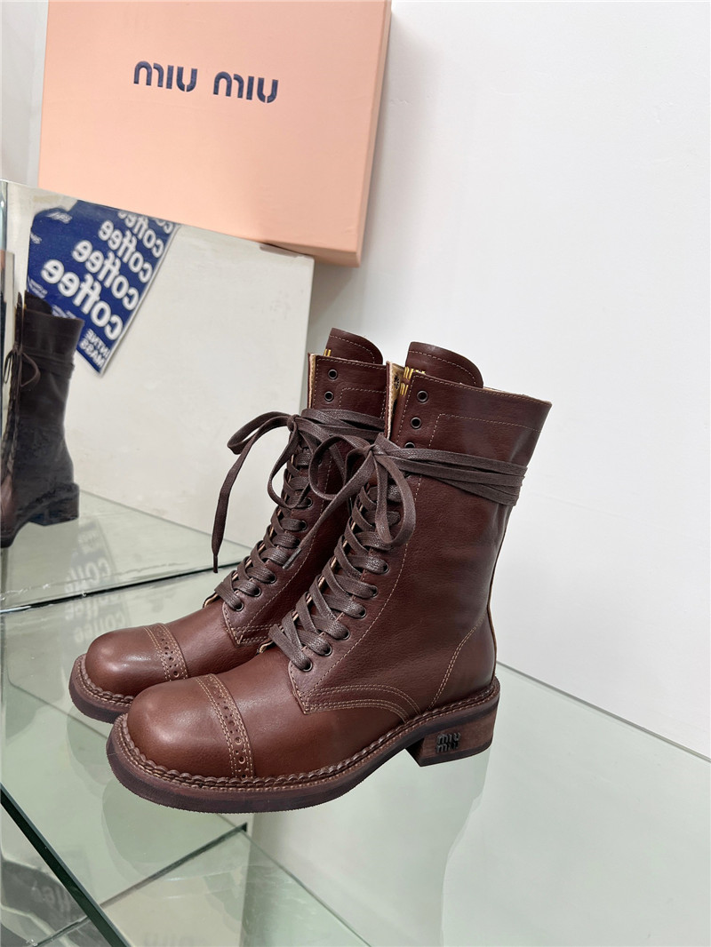 Miu Miu Lace-Up Combat Boots
