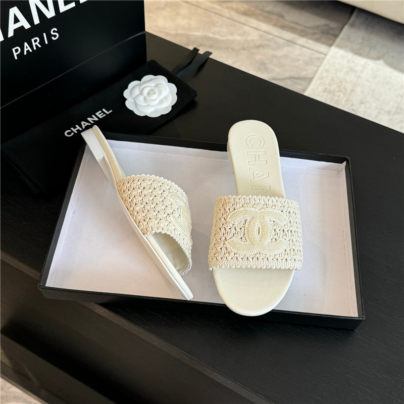 Ch**el white crochet mule sandals