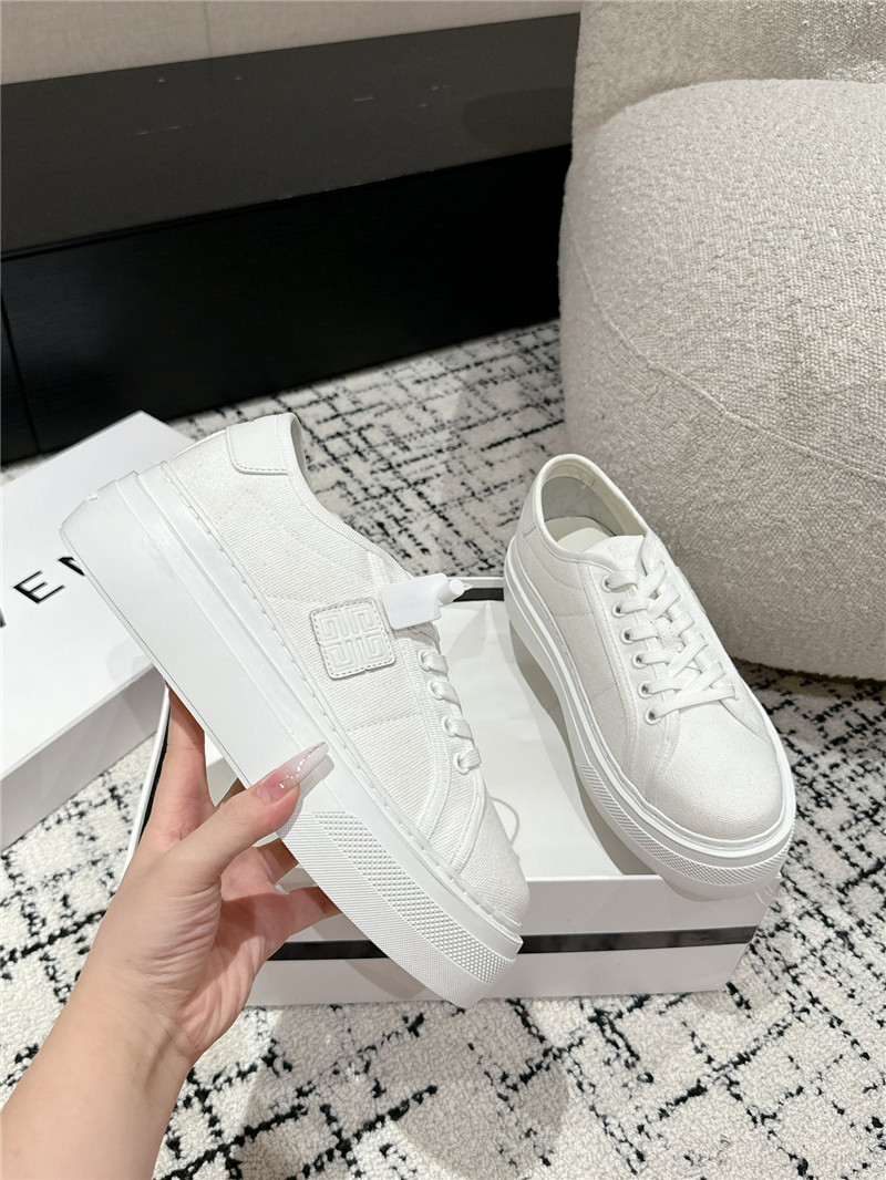 Givenchy City Canvas Platform Sneakers White