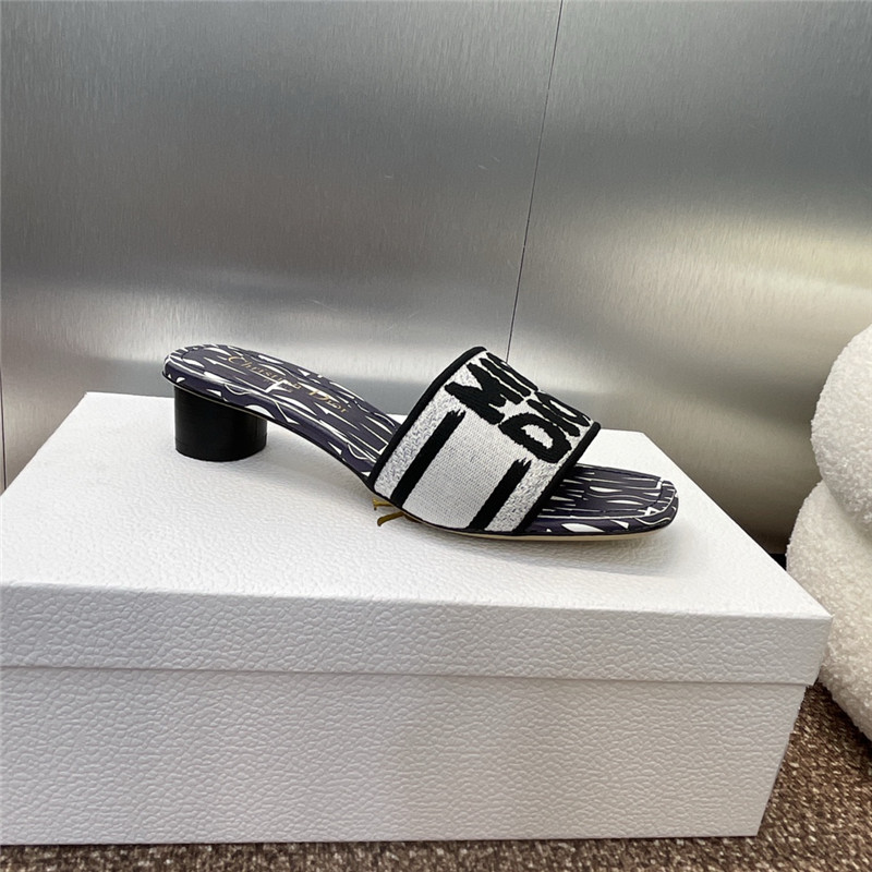 D10r dway heeled slide in pale navy miss D10r allover motif