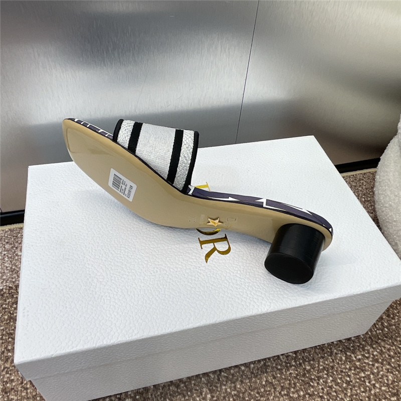 D10r dway heeled slide in pale navy miss D10r allover motif