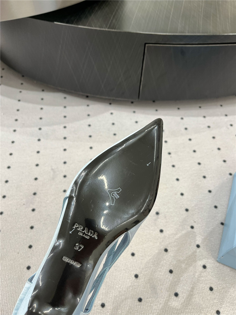 Pra*a satin cut-out ballerinas in blue