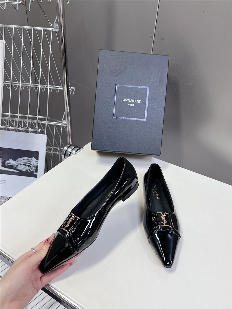 Sa1nt Lau*nt babylone ballet flats in black patent leather