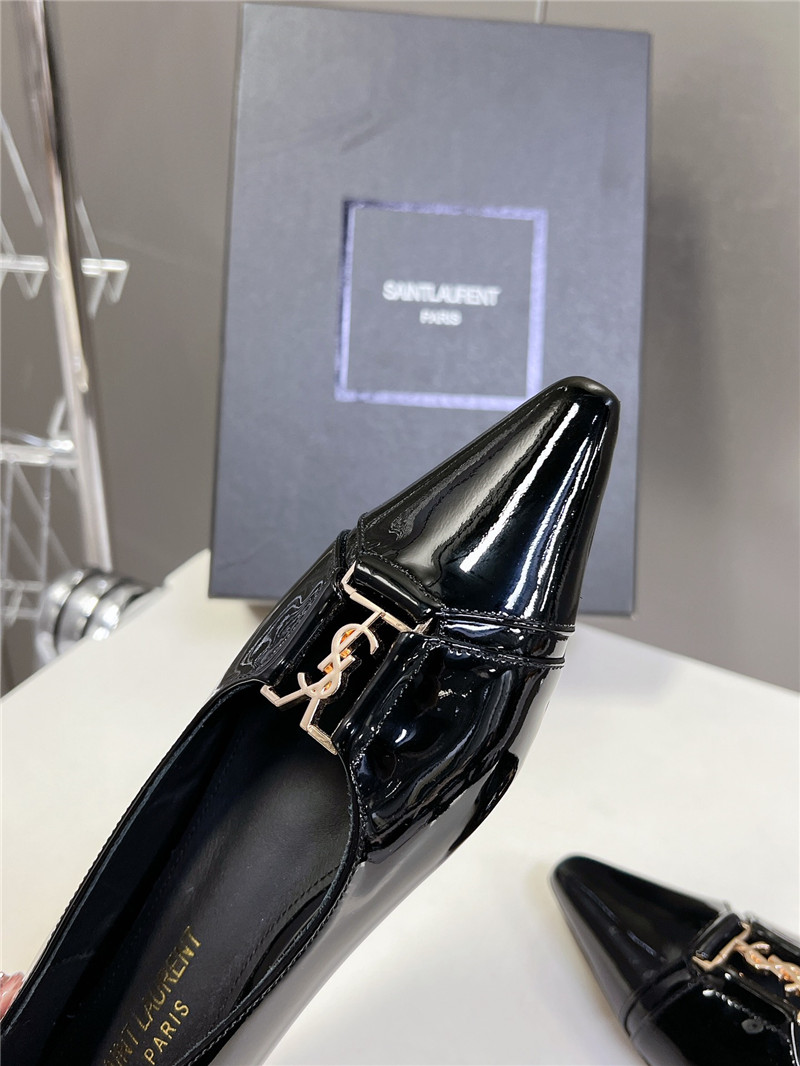 Sa1nt Lau*nt babylone ballet flats in black patent leather