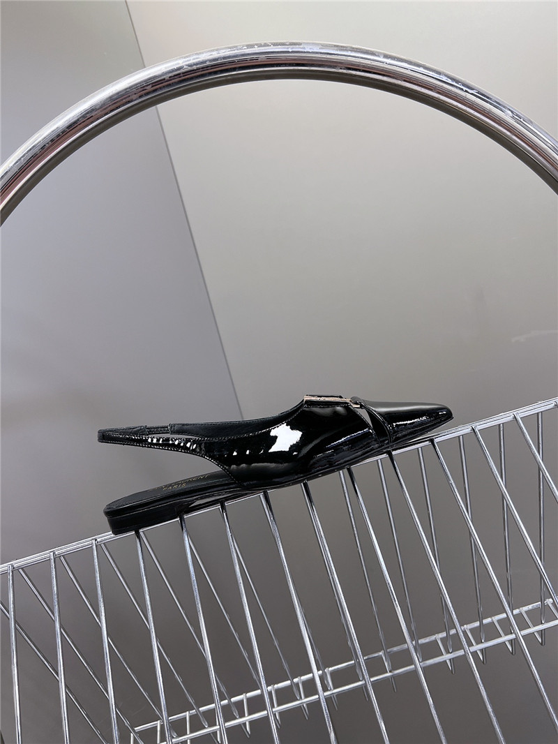 Sa1nt Lau*nt babylone slingback flats in black patent leather