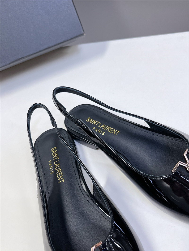Sa1nt Lau*nt babylone slingback flats in black patent leather