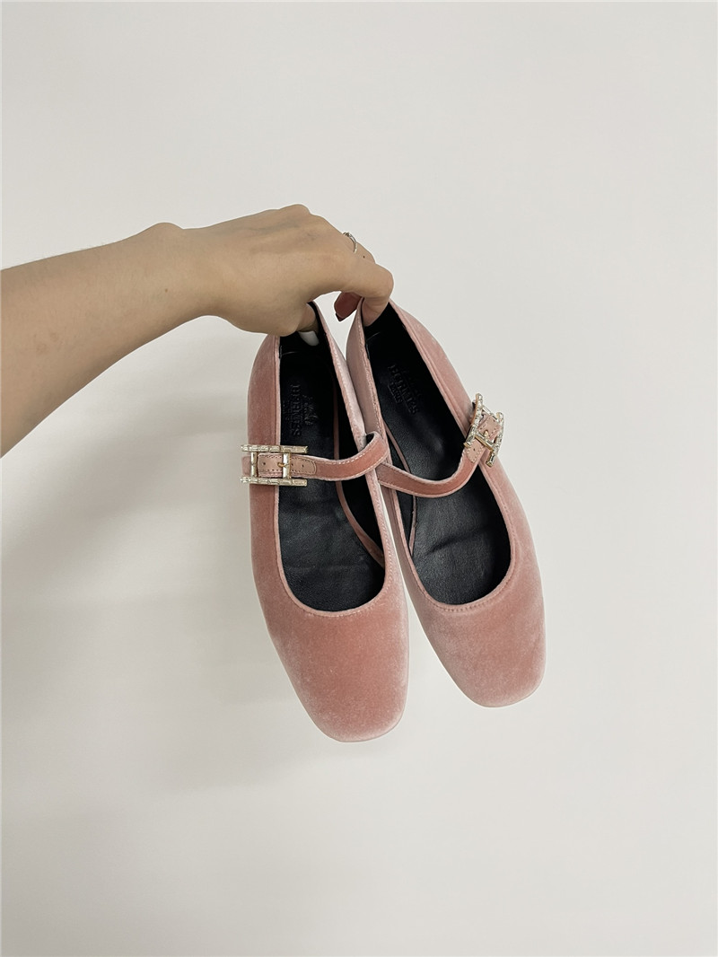 H**me5 jane ballet flats in bruyère velvet