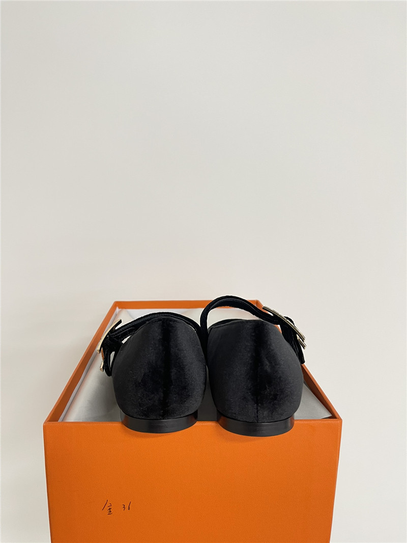 H**me5 jane ballet flats in black velvet