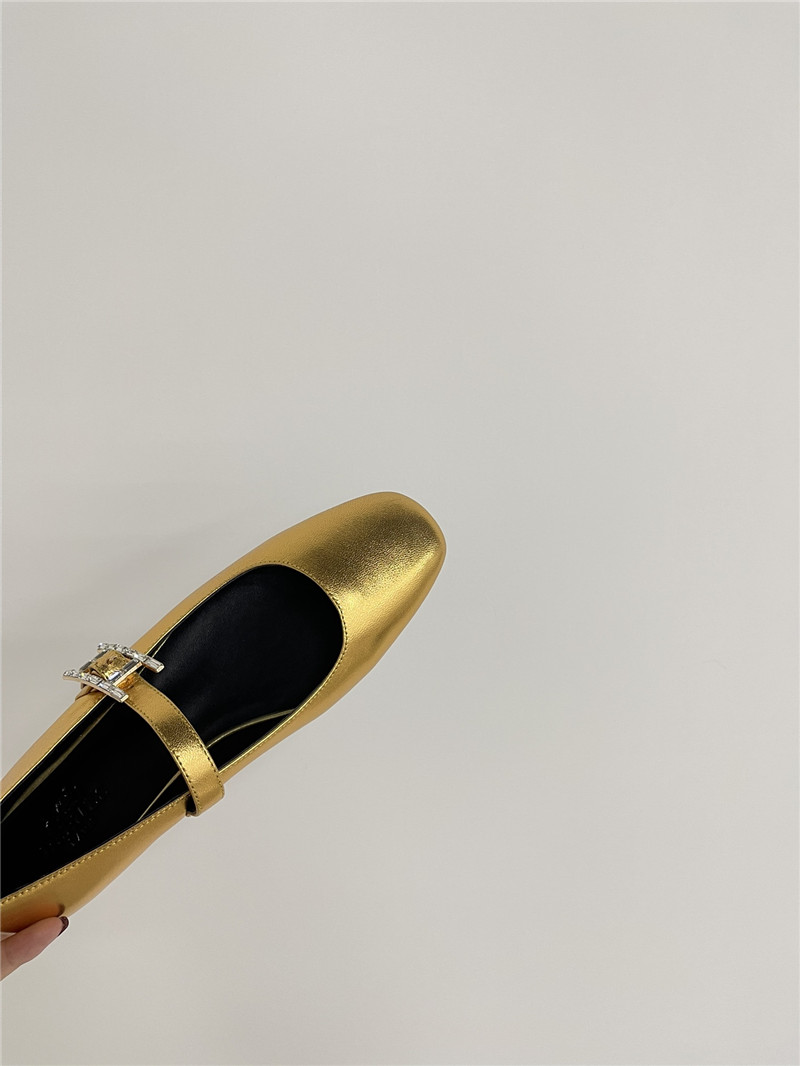 H**me5 jane ballet flats in gold goatskin