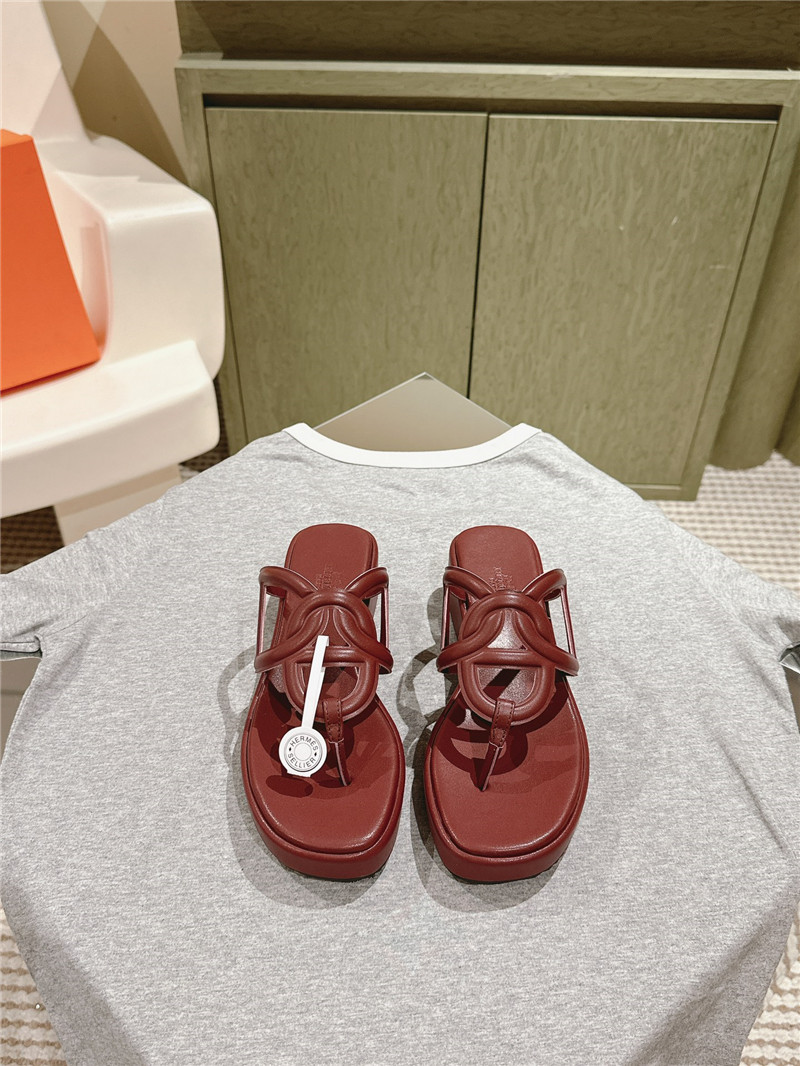 H**me5 gipsy sandal burgundy goatskin