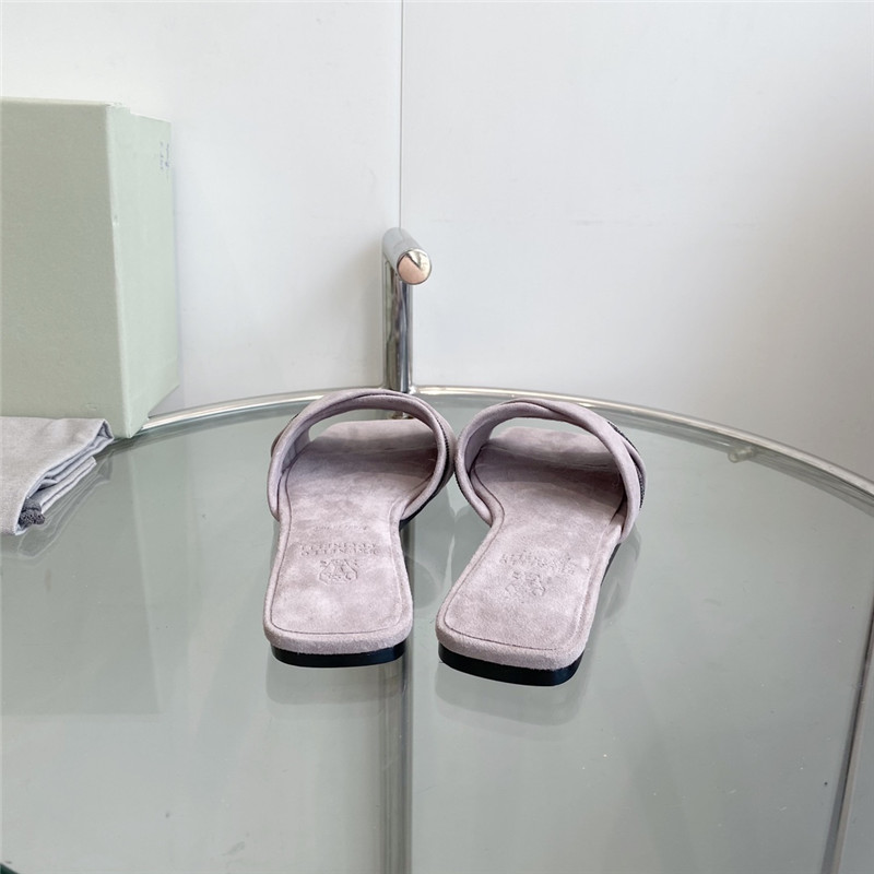 Brunello Cucinelli Beaded Crisscross Slides Pink Suede