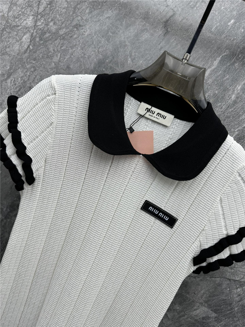 M1um1u polo short-sleeved knit top replica d&g clothing