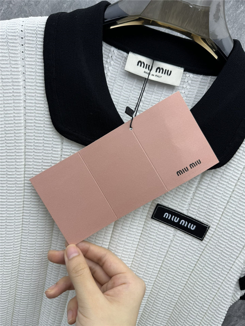 M1um1u polo short-sleeved knit top replica d&g clothing