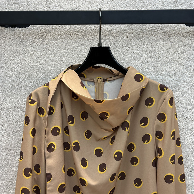 F**di ribbon polka dot slit dress replica clothing sites