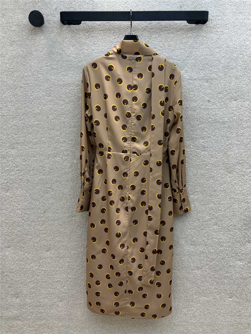 F**di ribbon polka dot slit dress replica clothing sites