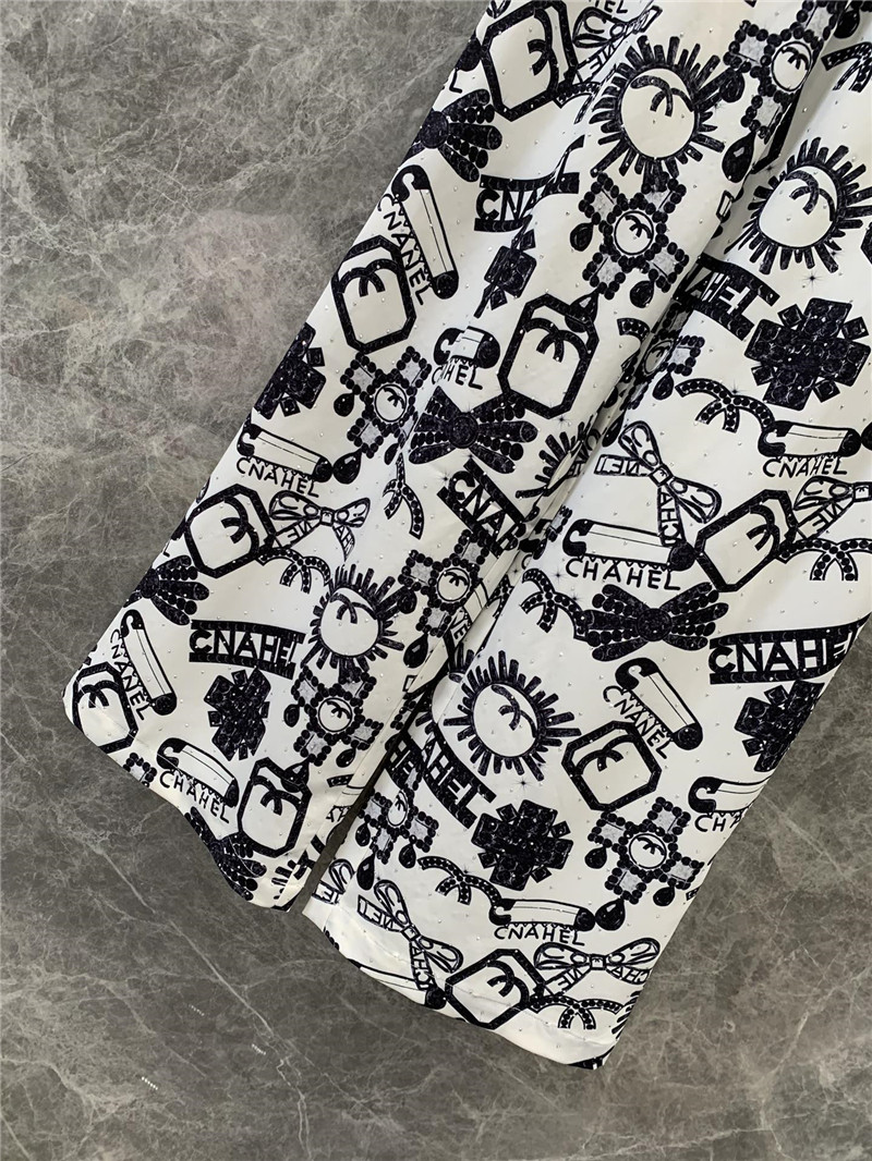 Ch**el elastic waist wide-leg pants replicas clothes