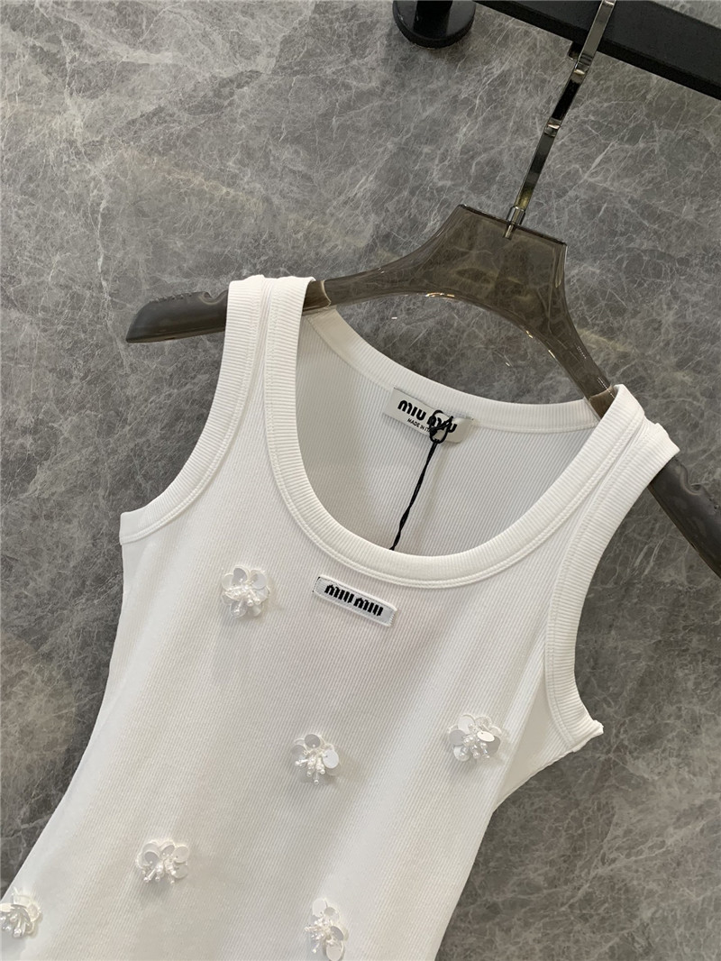 M1um1u beaded flower slim fit vest replicas clothes