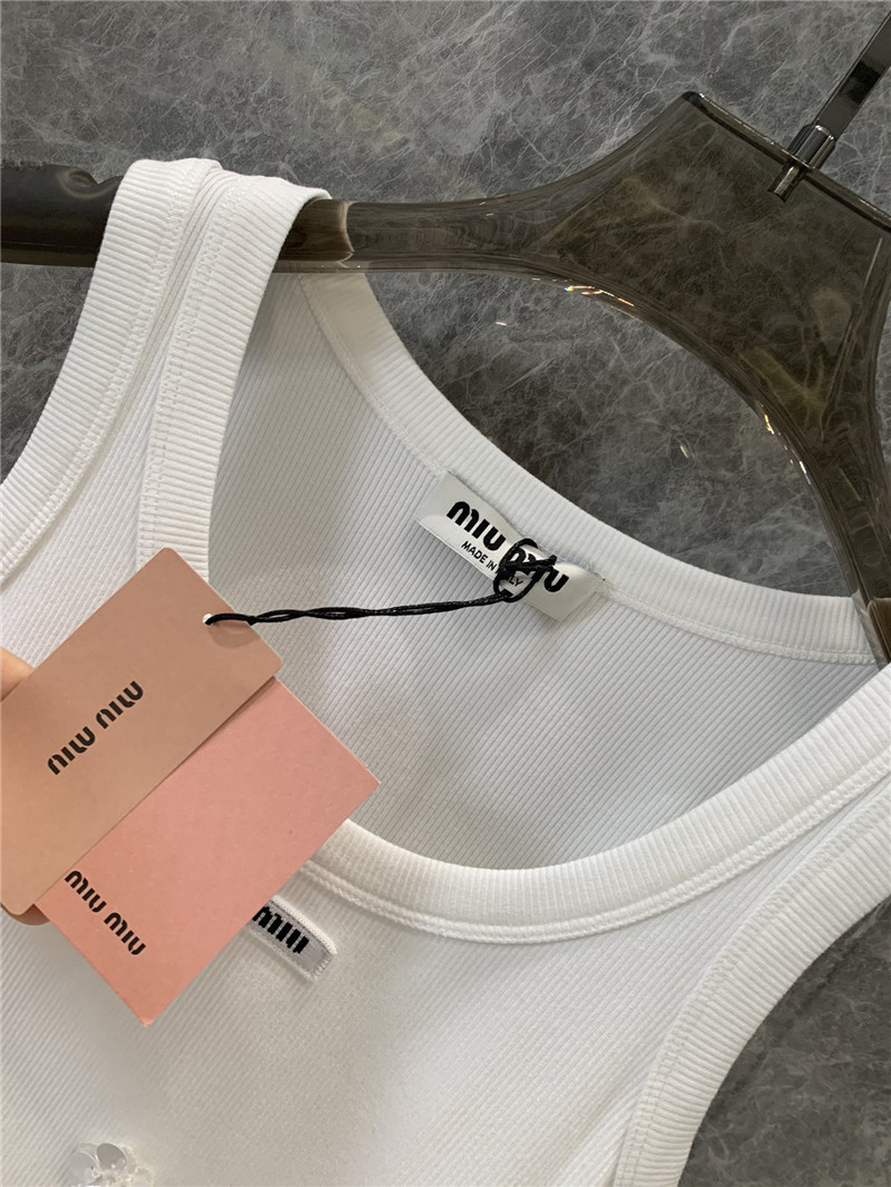 M1um1u beaded flower slim fit vest replicas clothes