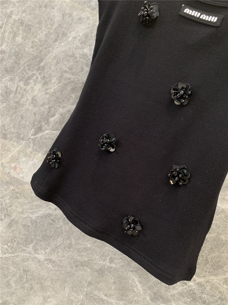 M1um1u beaded flower slim fit vest replicas clothes