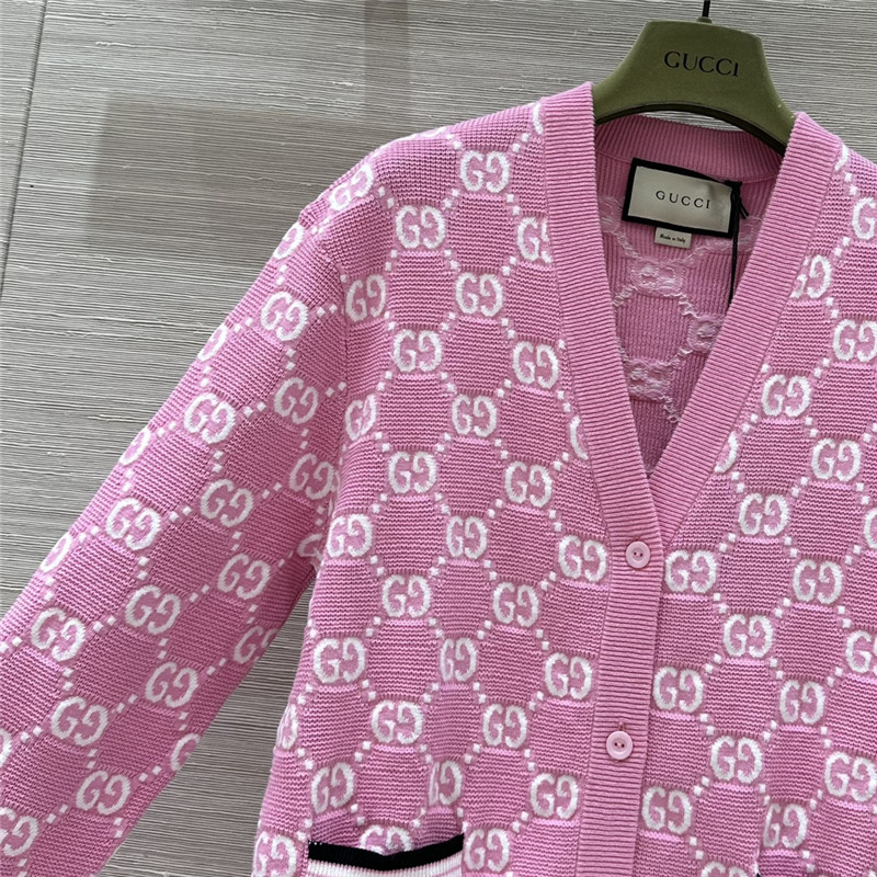 Gvc*1 all over gg knitted cardigan jacket replicas clothes