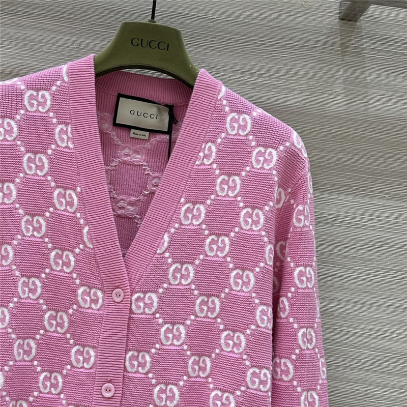 Gvc*1 all over gg knitted cardigan jacket replicas clothes