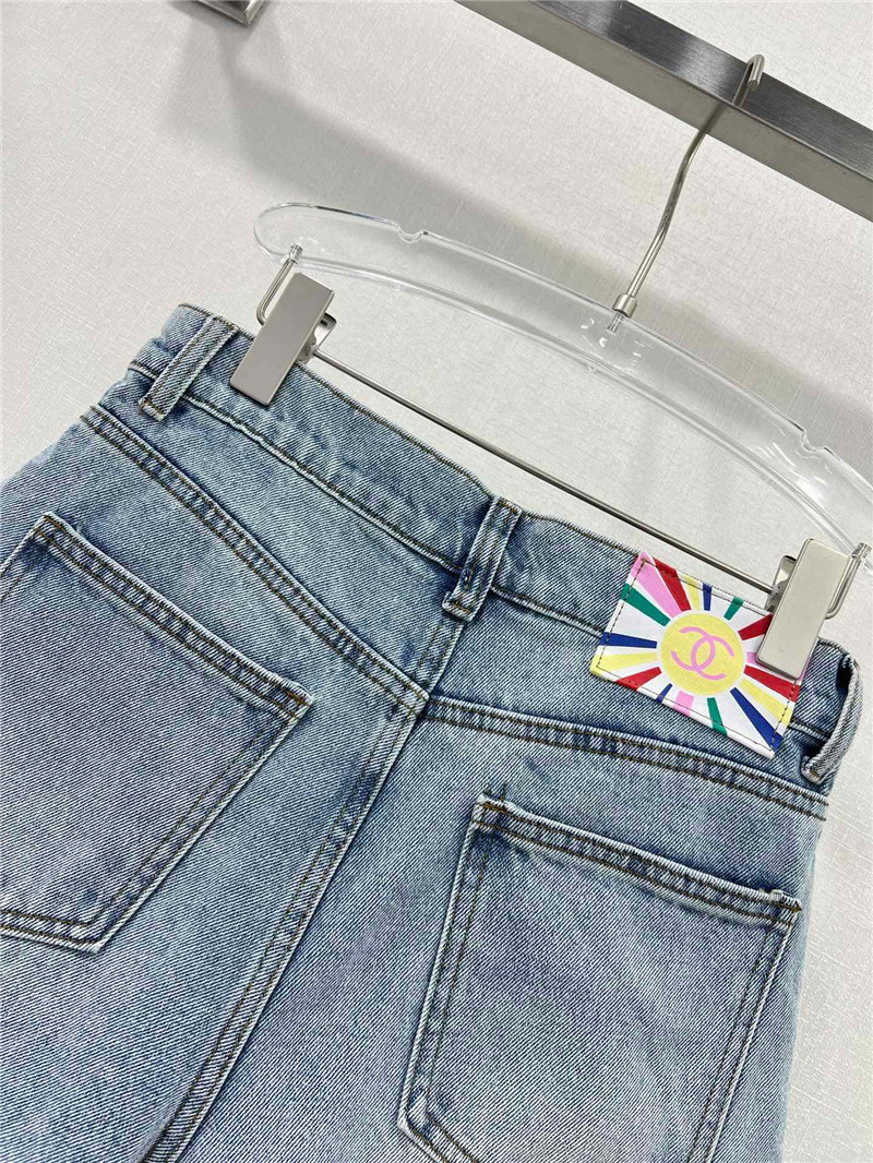 Ch**el high waist denim shorts replicas clothes