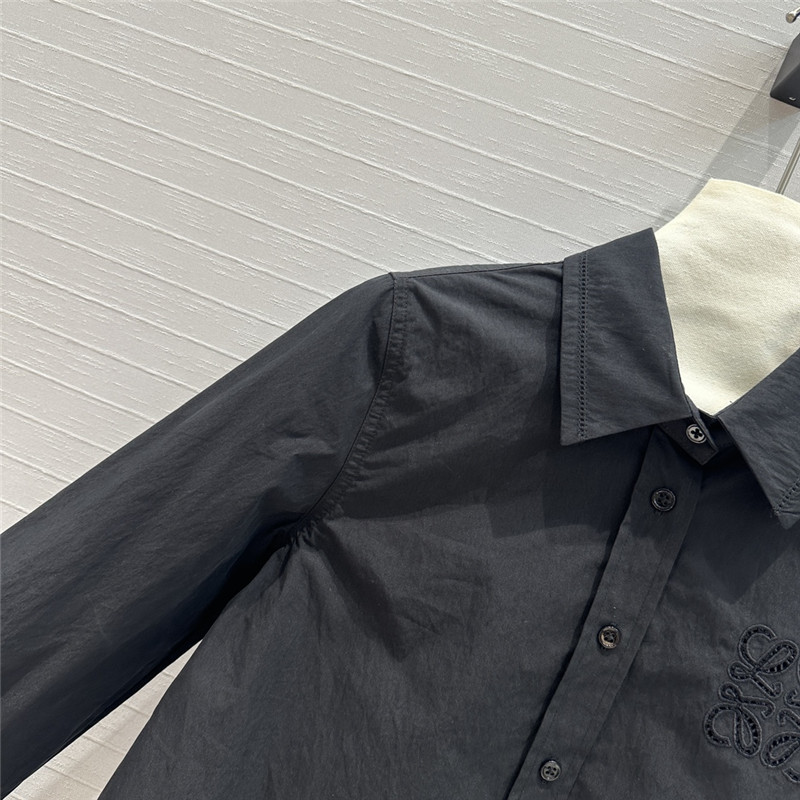L0ew* lightweight textured cotton poplin shirt replica clothes