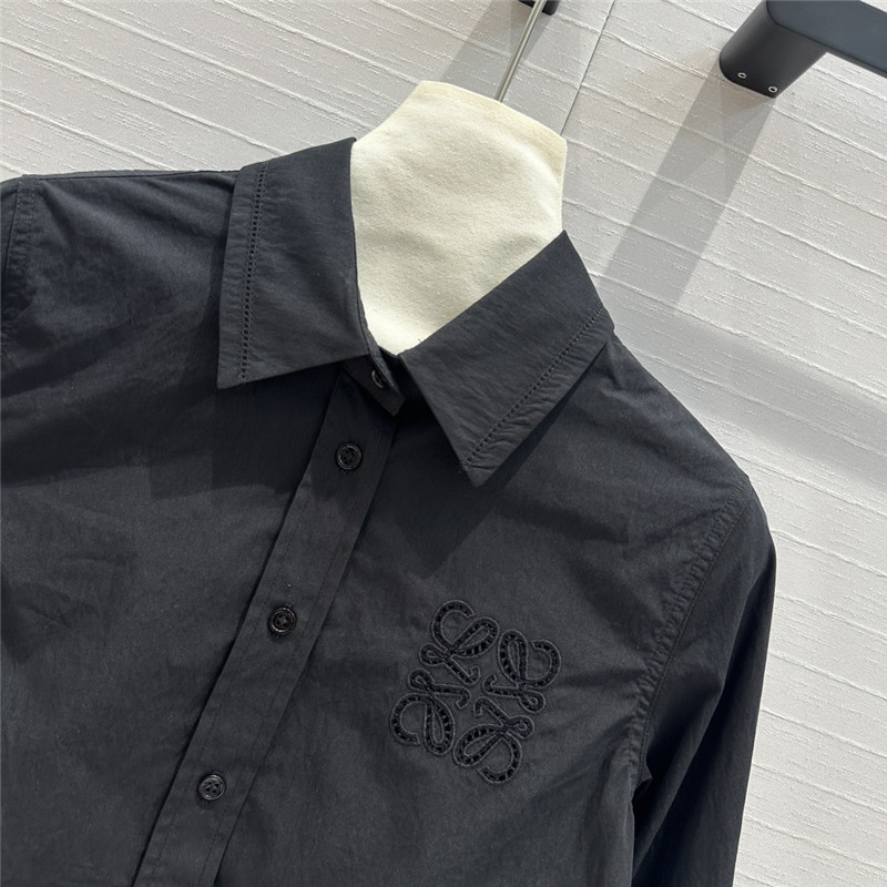 L0ew* lightweight textured cotton poplin shirt replica clothes