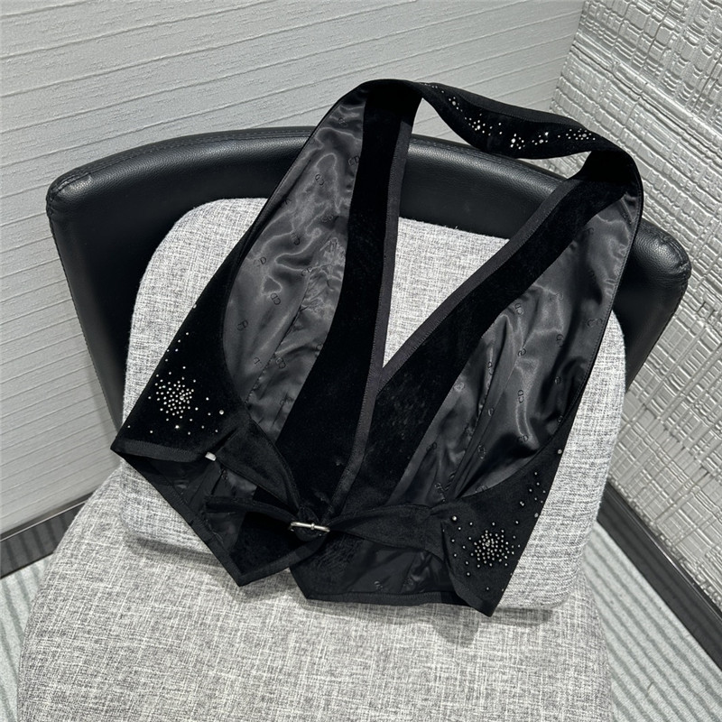 d10r hot D1am0nd velvet halter neck vest replica clothing