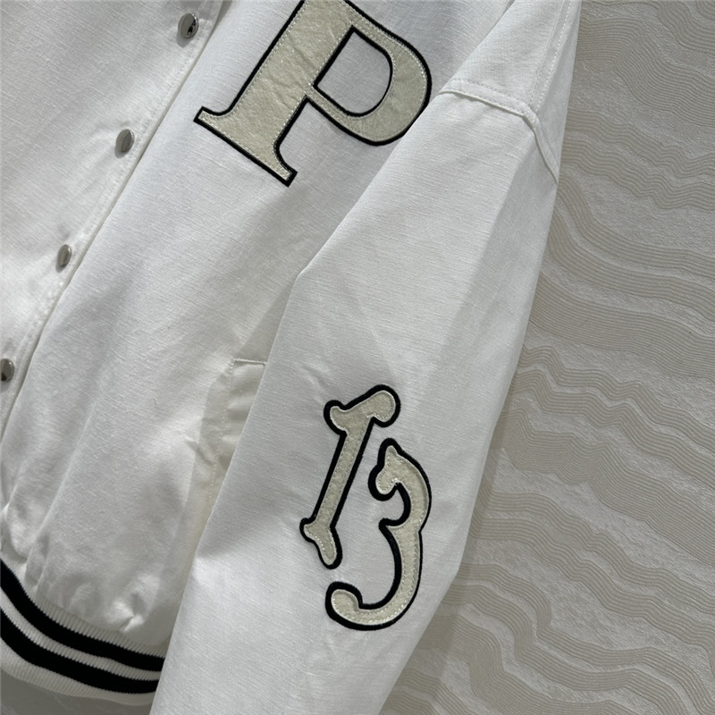 Pra*a ribbed baseball jacket replica clothing sites