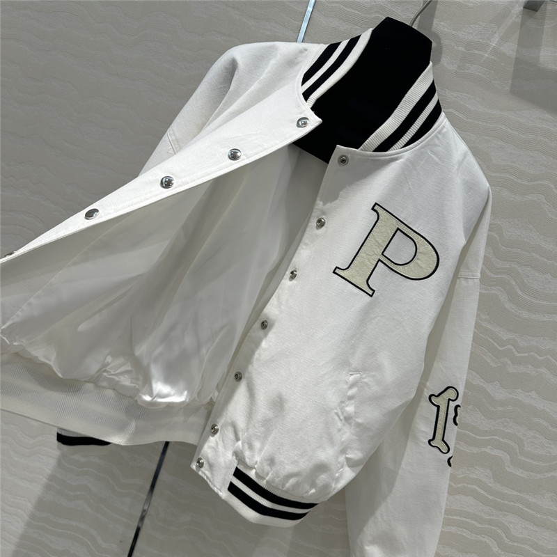 Pra*a ribbed baseball jacket replica clothing sites