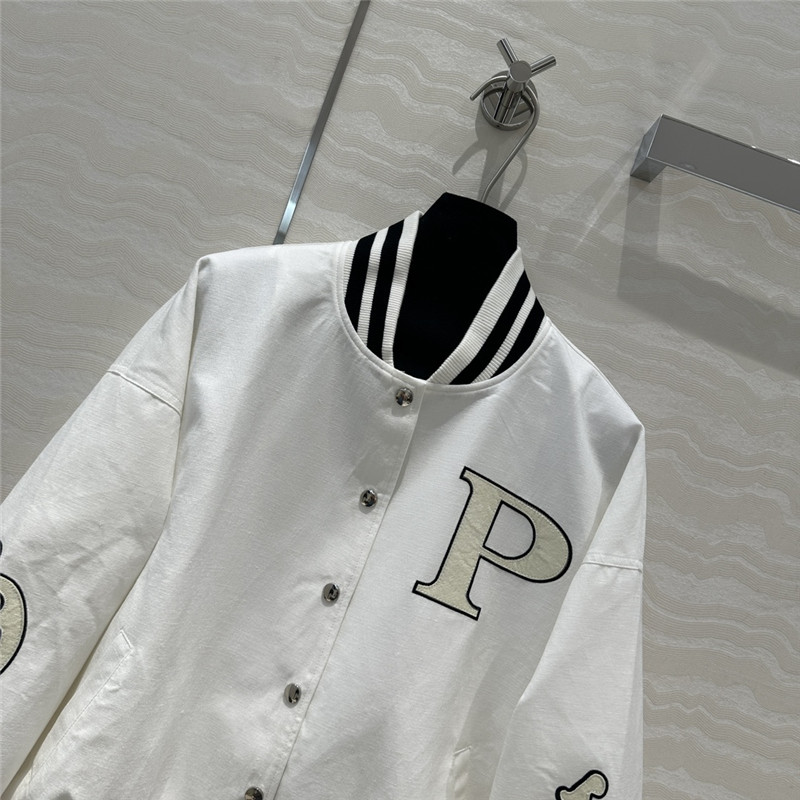 Pra*a ribbed baseball jacket replica clothing sites