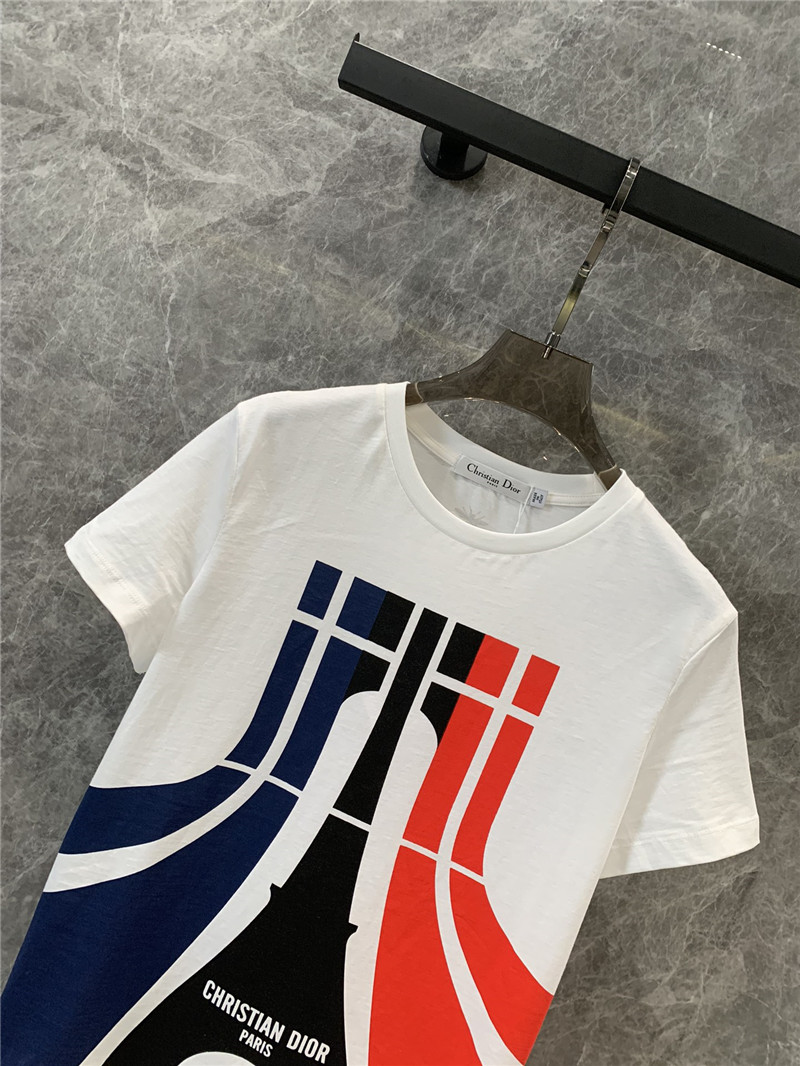 D10r iron tower print round neck short sleeve t-shirt replica clothes