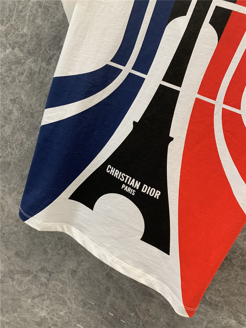 D10r iron tower print round neck short sleeve t-shirt replica clothes