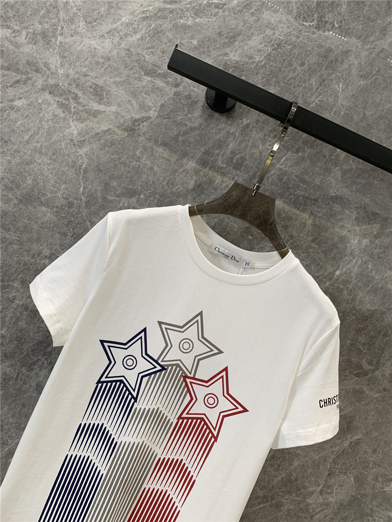 D10r line star print round neck short sleeve t-shirt replica clothing