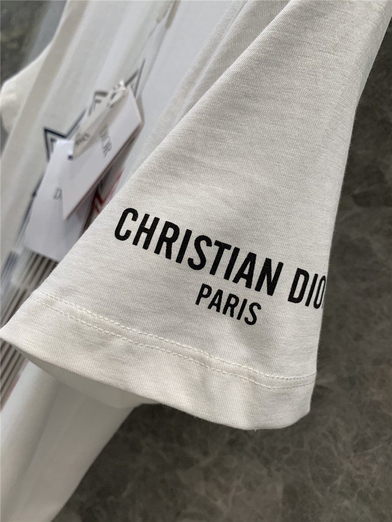 D10r line star print round neck short sleeve t-shirt replica clothing