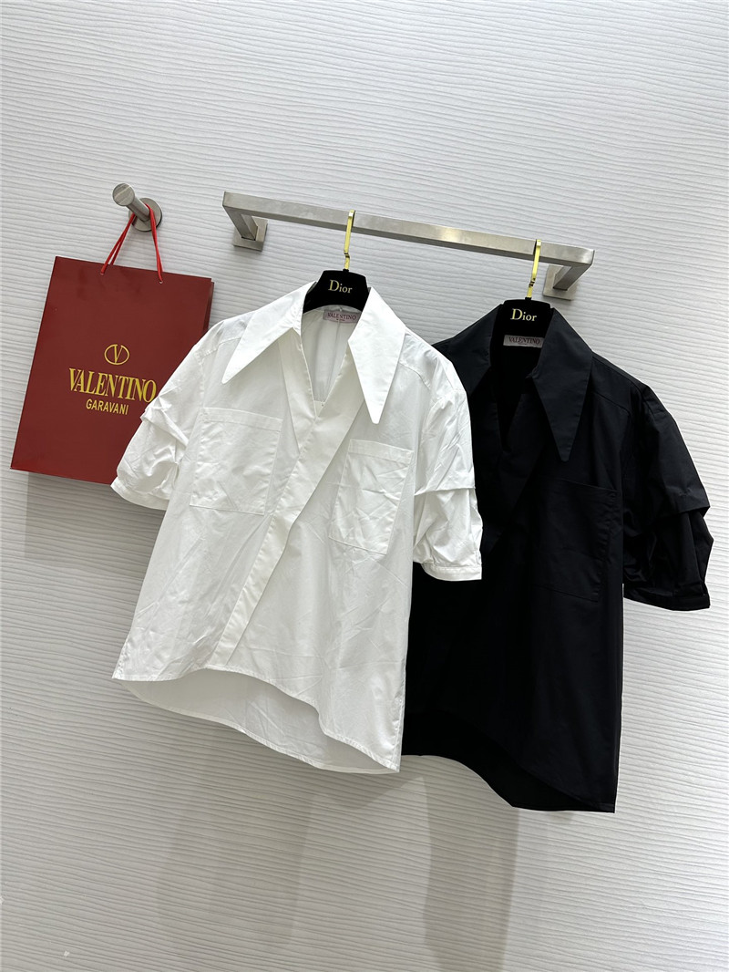Va1e*ntin0 v-neck design oblique placket shirt replica d&g clothing
