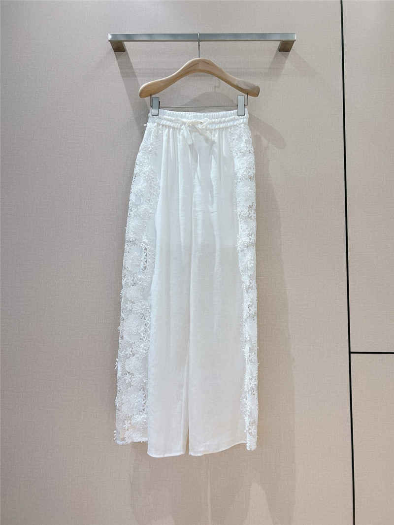 zimm white lace floral trousers replica clothing