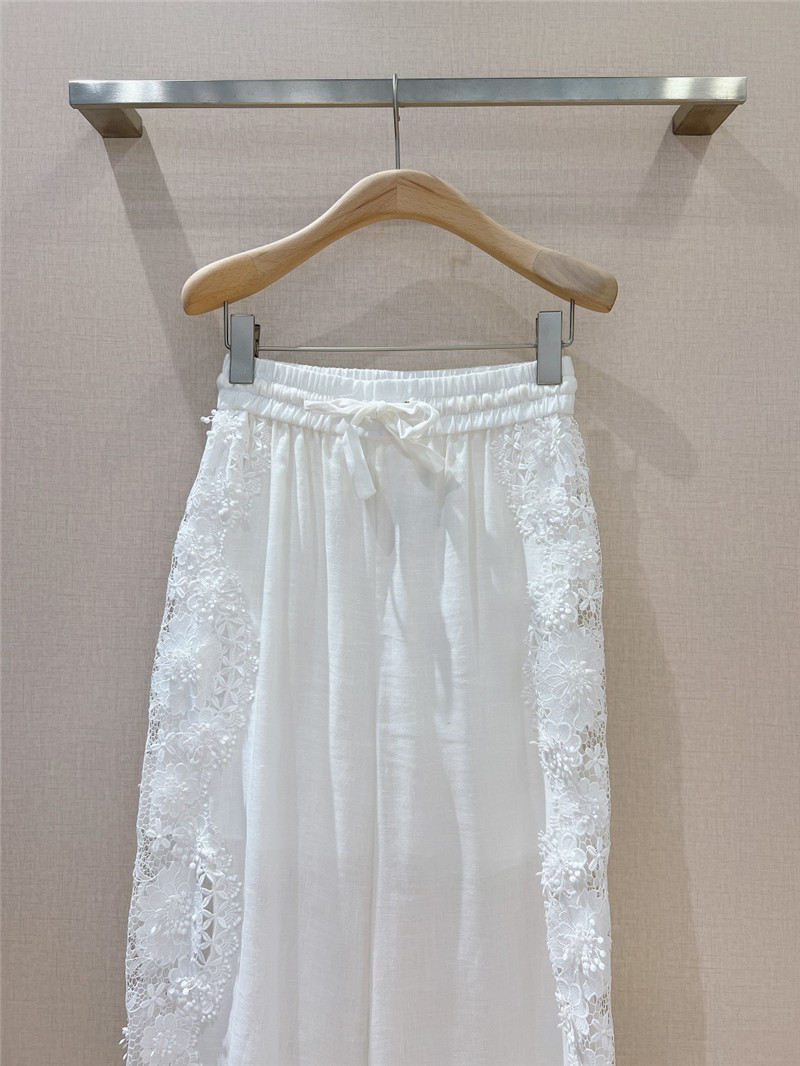 zimm white lace floral trousers replica clothing