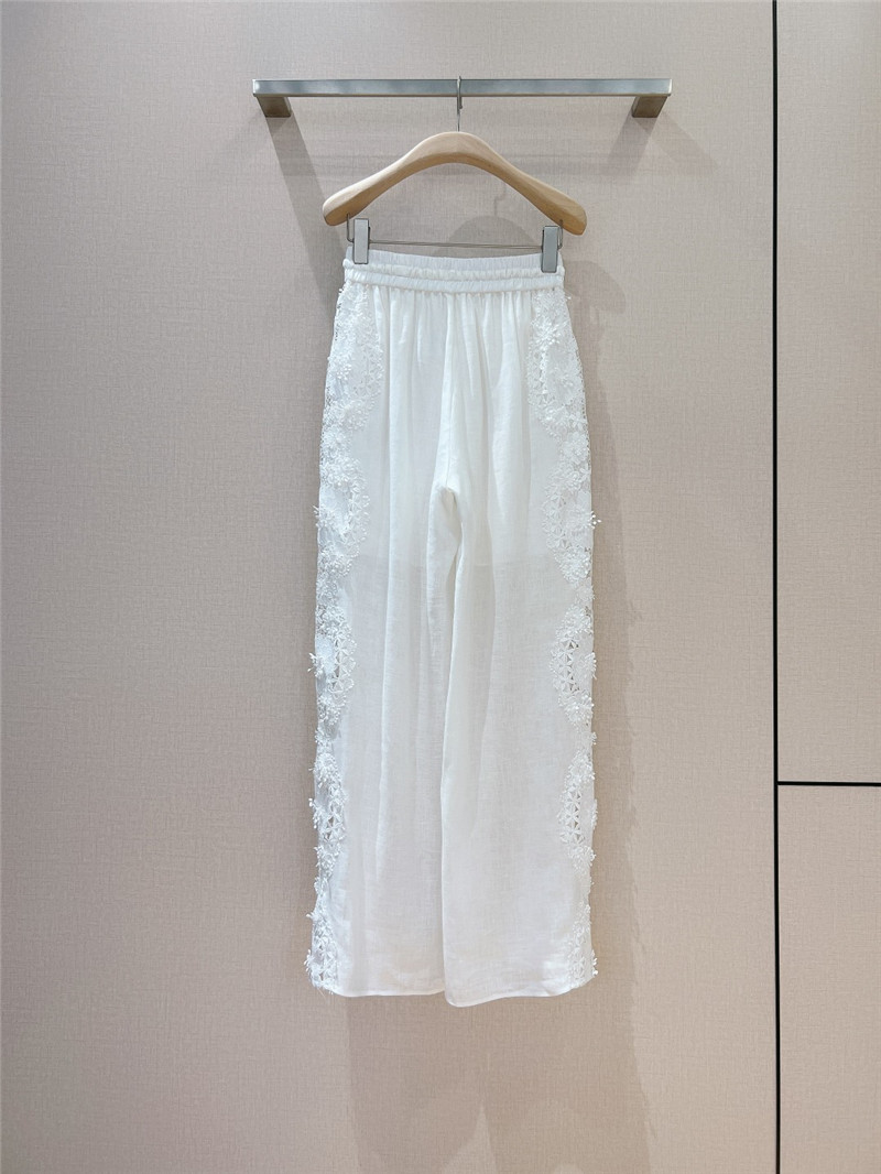 zimm white lace floral trousers replica clothing