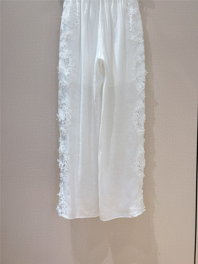 zimm white lace floral trousers replica clothing