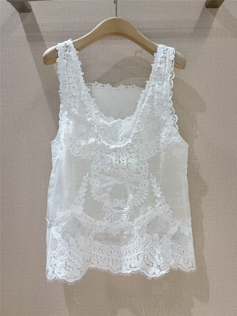 Zimm lace panelled sleeveless vest replica clothing