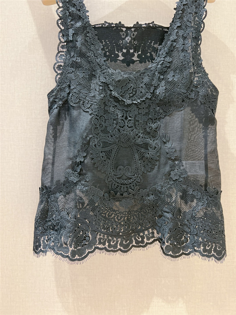 Zimm lace panelled sleeveless vest replica clothing