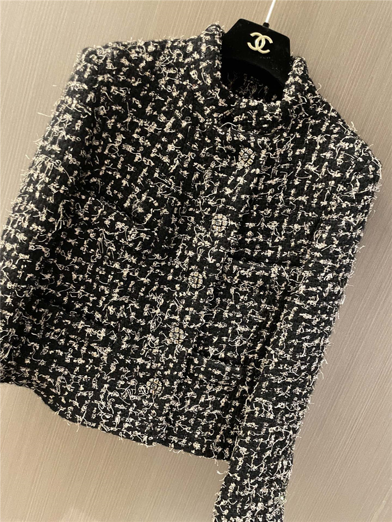 Ch**el small stand collar coat replica designer clothes