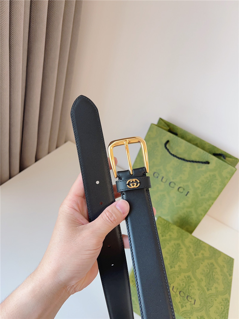 Gvc*1 black leather belt