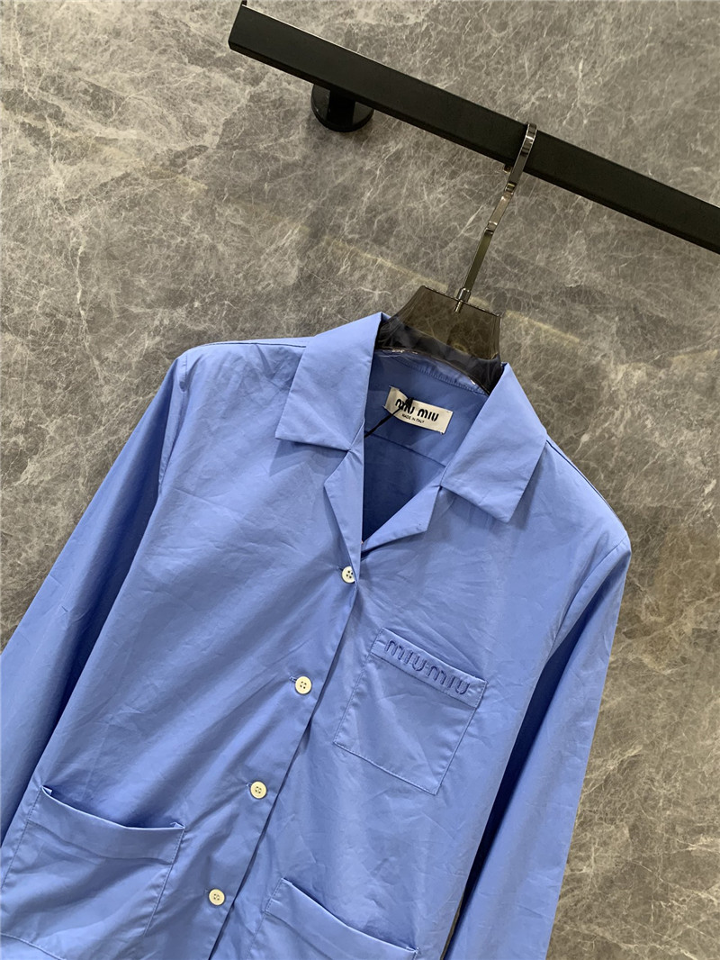 M1um1u cotton poplin long-sleeved shirt replica clothes