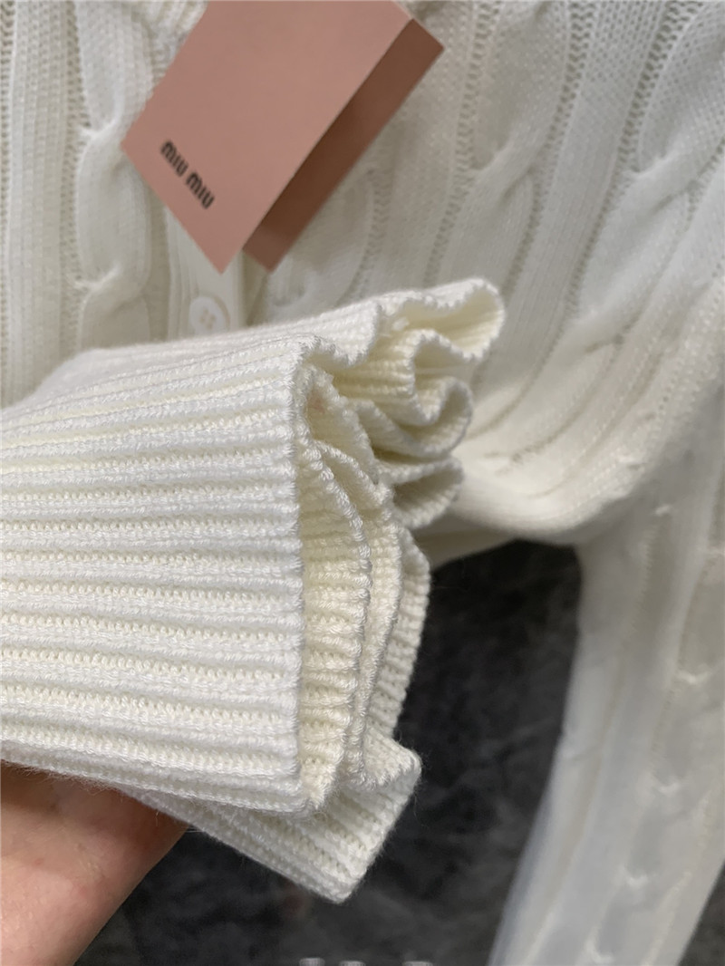 M1um1u round neck knitted cardigan replica clothes