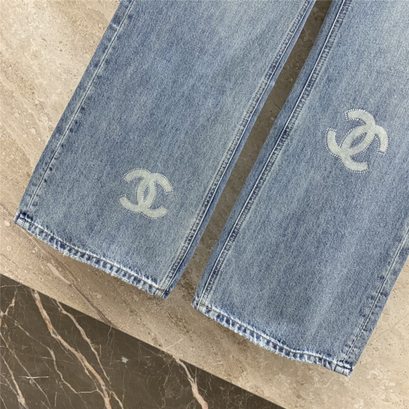 ch**el hot D1am0nd print straight jeans replicas clothes