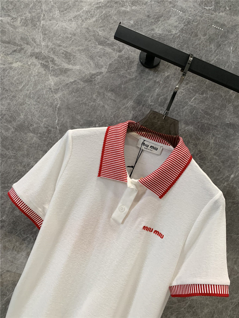 M1um1u lpolo collar short-sleeved t-shirt replica clothes
